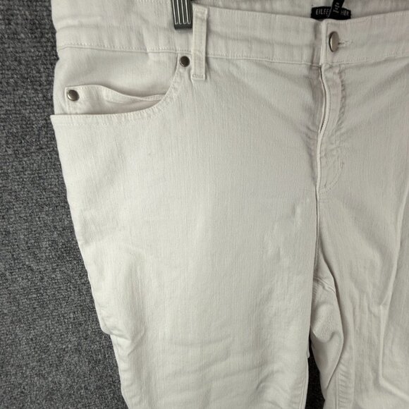 Eileen Fisher Women White Stretch Jeans Size 16W Organic Cotton Spandex Adult - Picture 2 of 16